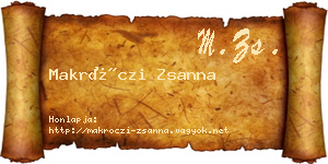 Makróczi Zsanna névjegykártya